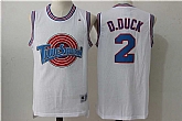 Space Jam Tune Squad #2 Daffy Duck White Movie Stitched NBA Jersey,baseball caps,new era cap wholesale,wholesale hats